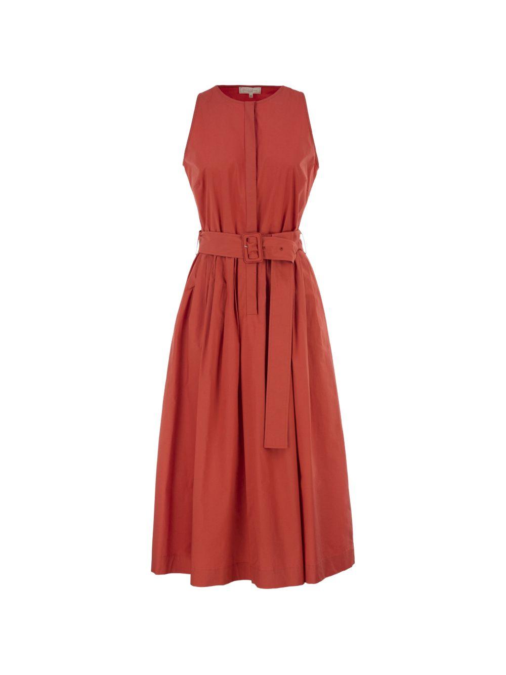 Abito midi con cintura in rosso Antonelli - donna 