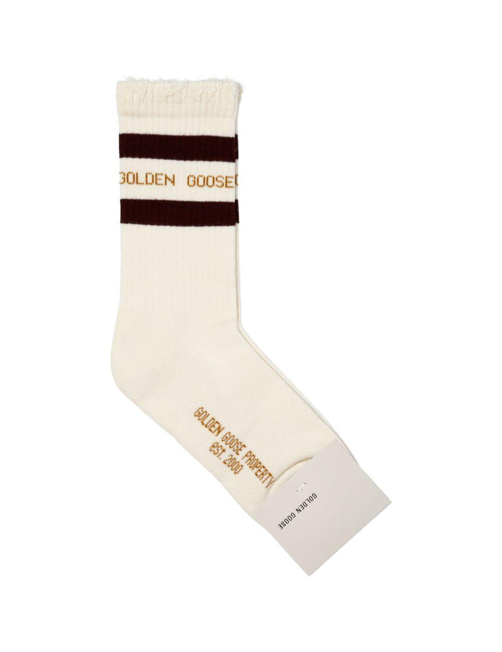 Calzini con logo in beige 