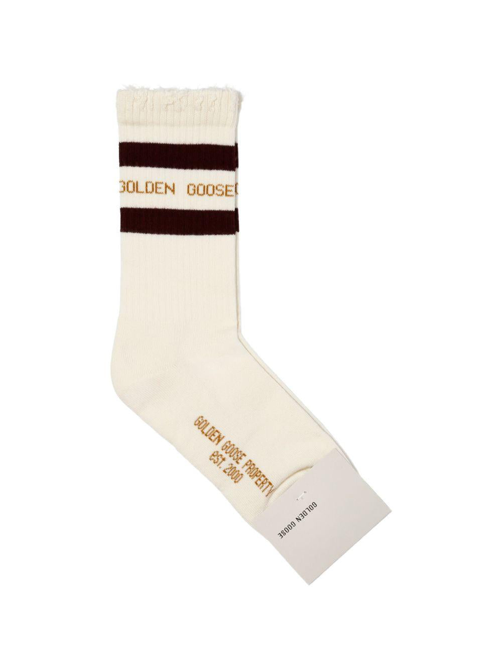 Calzini con logo in beige 