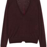 Maglione con scollo a v  in bordeaux Lanvin - donna 