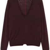 Maglione con scollo a v  in bordeaux Lanvin - donna 