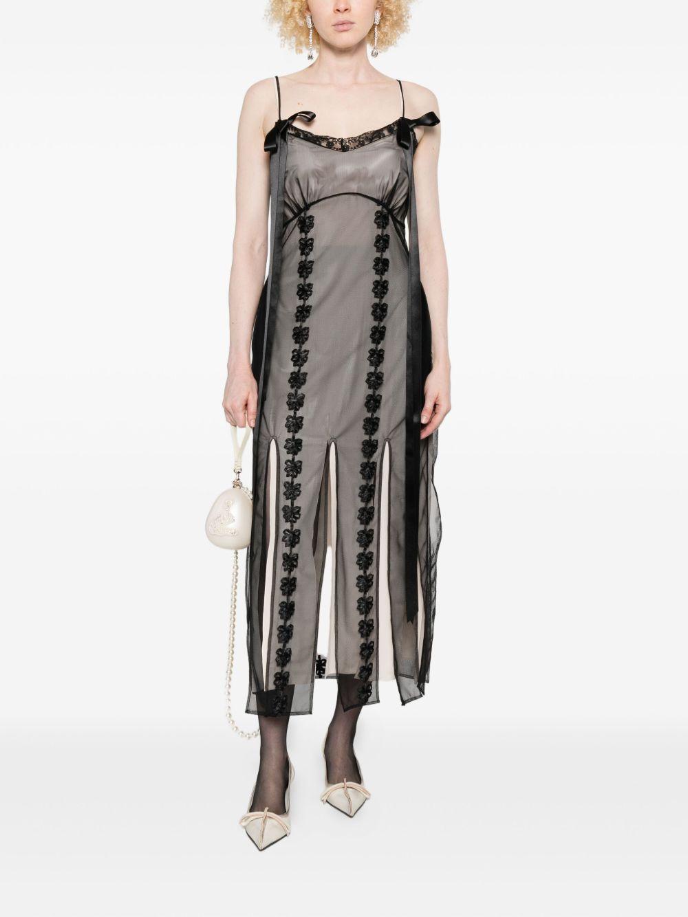 Abito lungo a strati in nero e avorio Simone Rocha - donna 
