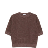 Top con effetto metallico in marrone Brunello cucinelli - donna 