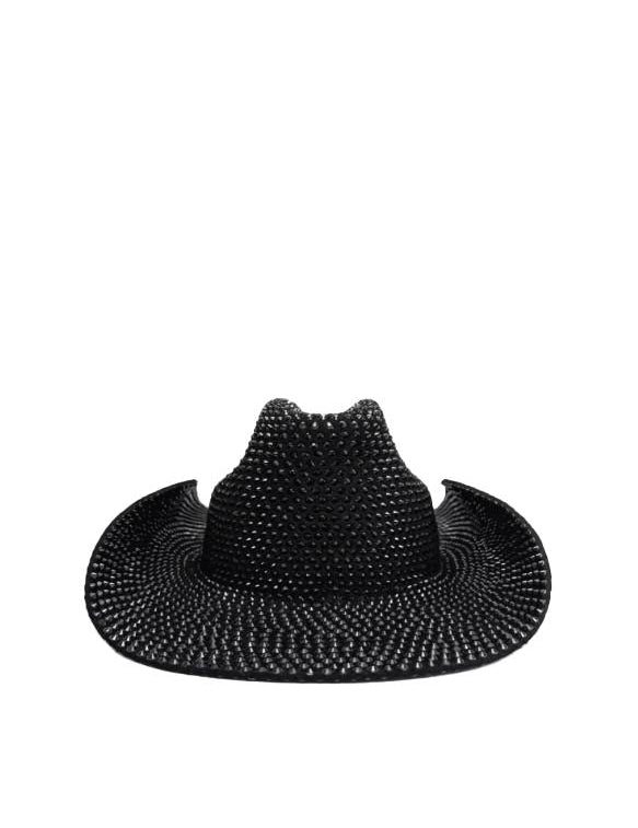 Cappello da cowboy con cristalli in nero Ruslan Baginskiy - donna 