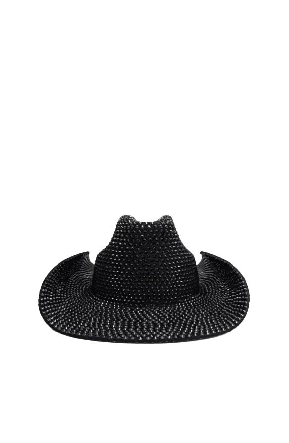 Cappello da cowboy con cristalli in nero Ruslan Baginskiy - donna 