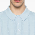Polo a righe ricamata in azzurro Kidsuper - uomo 
