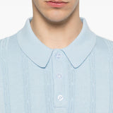 Polo a righe ricamata in azzurro Kidsuper - uomo 