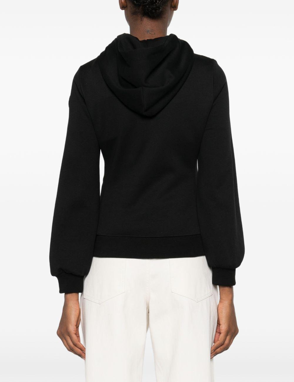 Felpa trapuntata con cappuccio in nero Moncler - donna 