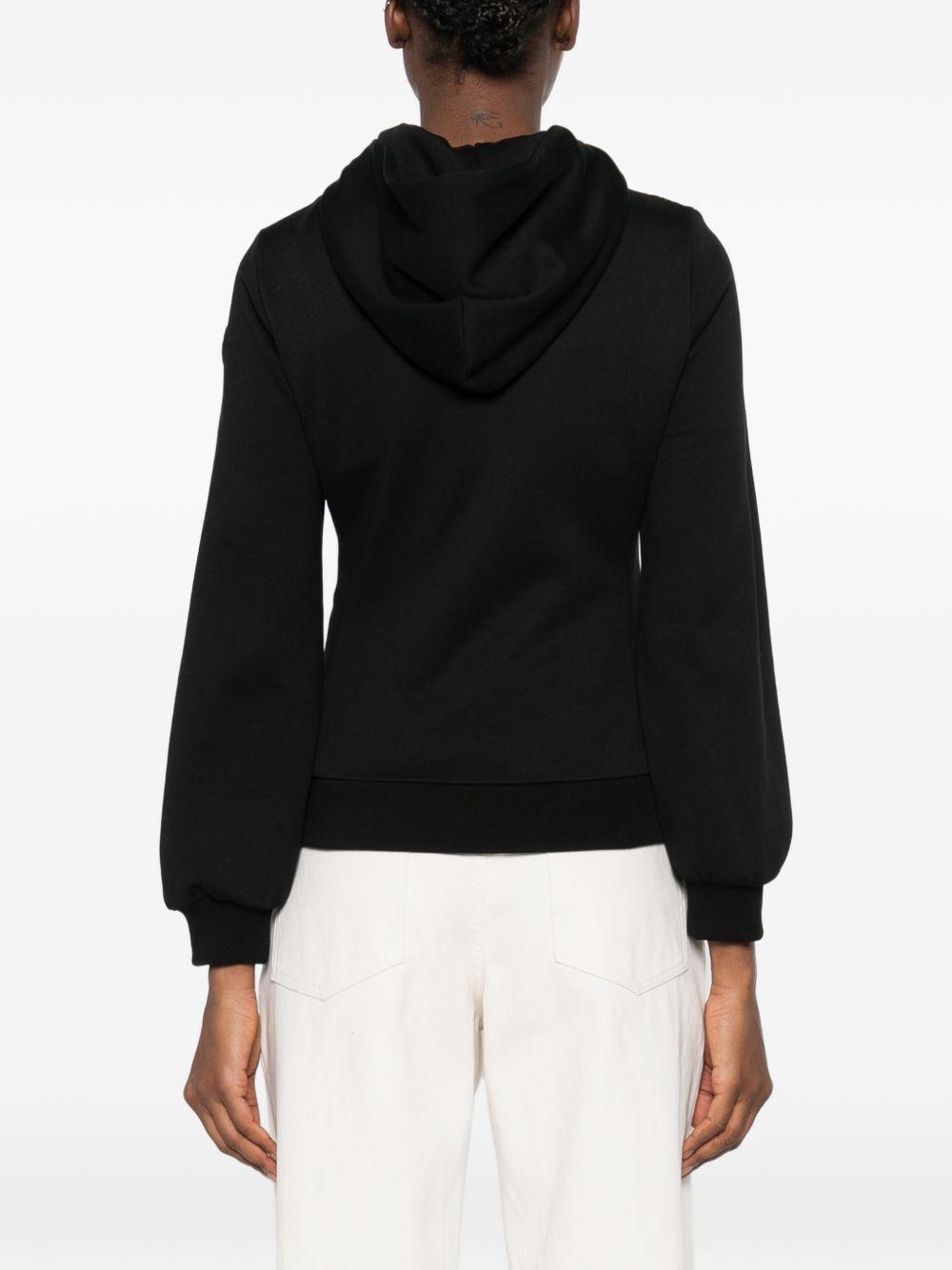 Felpa trapuntata con cappuccio in nero Moncler - donna 