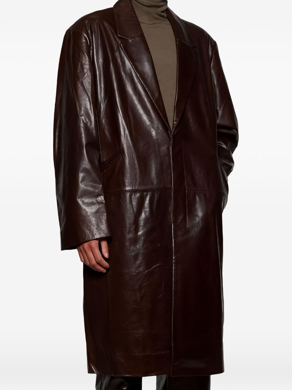 Cappotto monopetto in pelle in marrone Entire Studios - unisex 