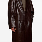 Cappotto monopetto in pelle in marrone Entire Studios - unisex 