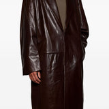 Cappotto monopetto in pelle in marrone Entire Studios - unisex 