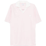 Polo con logo e ricamo a v in bianco Courrèges - donna 