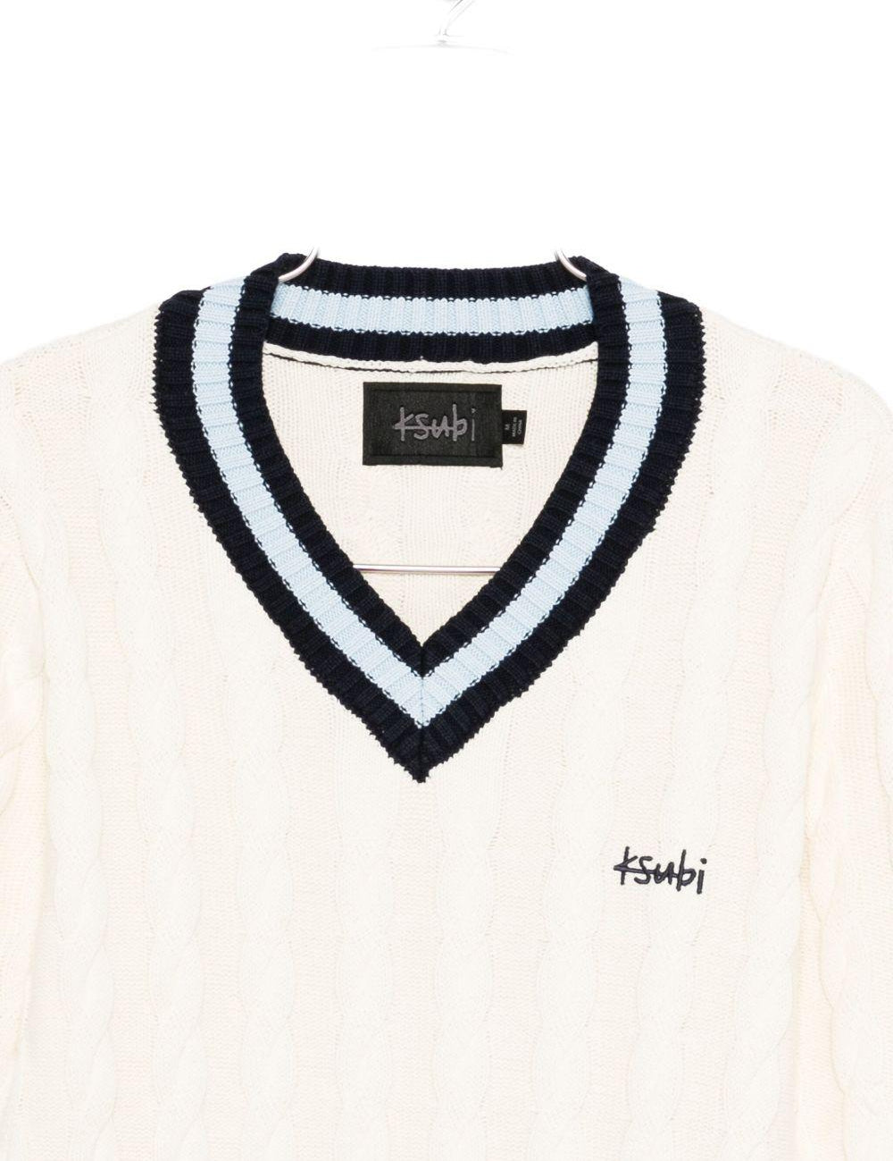 Maglione con scollo a V in bianco Ksubi - uomo 