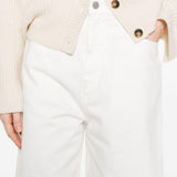Shorts con taschei in bianco Loulou de saison - donna 