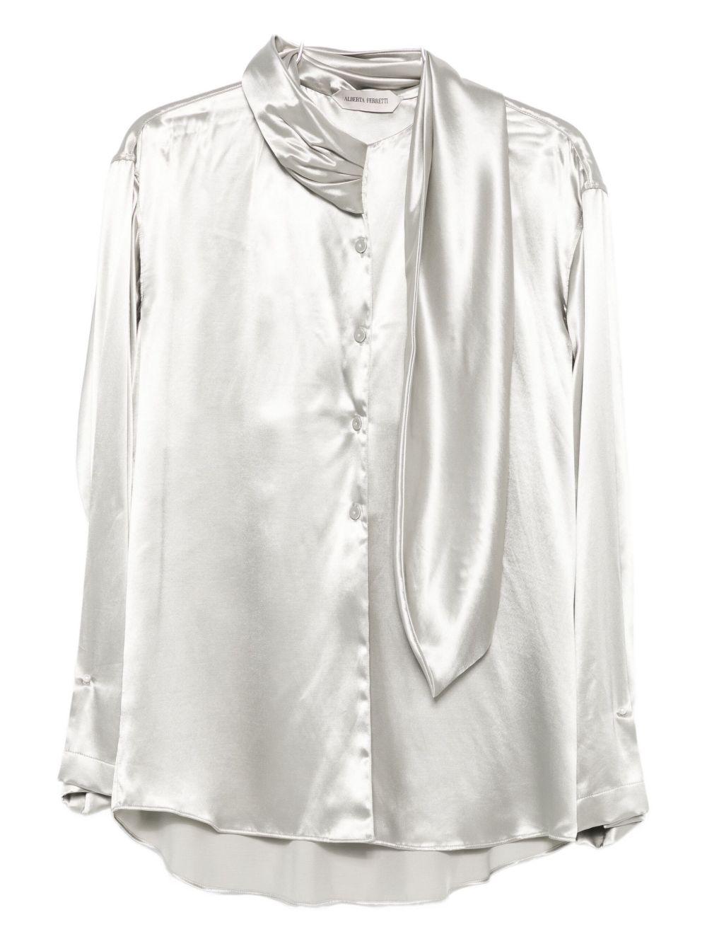 Blusa in raso con nodo in argento Alberta Ferretti - donna 