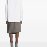 Camicia con dettaglio cravatta in cotone bianco 