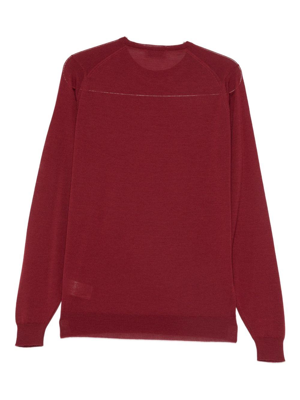 Maglione a girocollo in rosso John smedley - uomo 