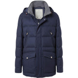 Giacca con cappuccio trapuntata in blu Brunello cucinelli - uomo 