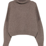 Maglione a collo alto Luke in grigio taupe Loulou de saison - donna 