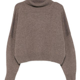 Maglione a collo alto Luke in grigio taupe Loulou de saison - donna 