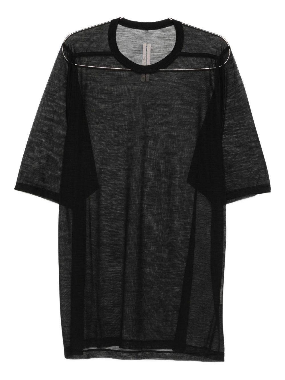 T-shirt in lana trasparente in nero Rick owens - uomo 