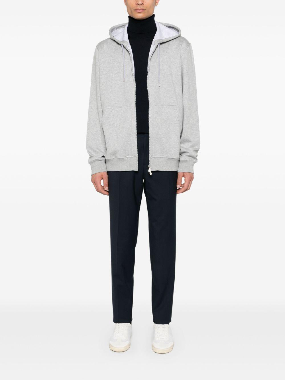 Felpa mélange con cappuccio in grigio Brunello cucinelli - uomo 