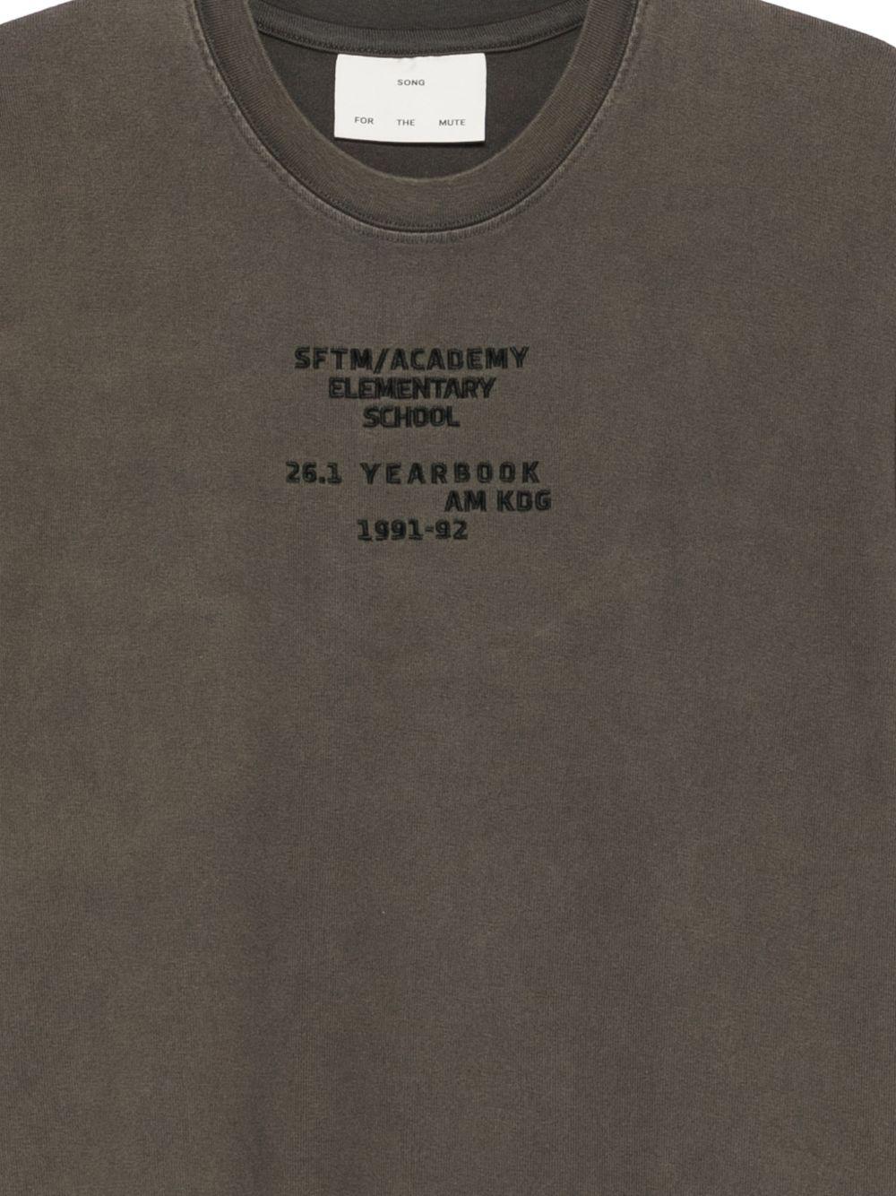 T-shirt ricamata in marrone Song for the mute - uomo 