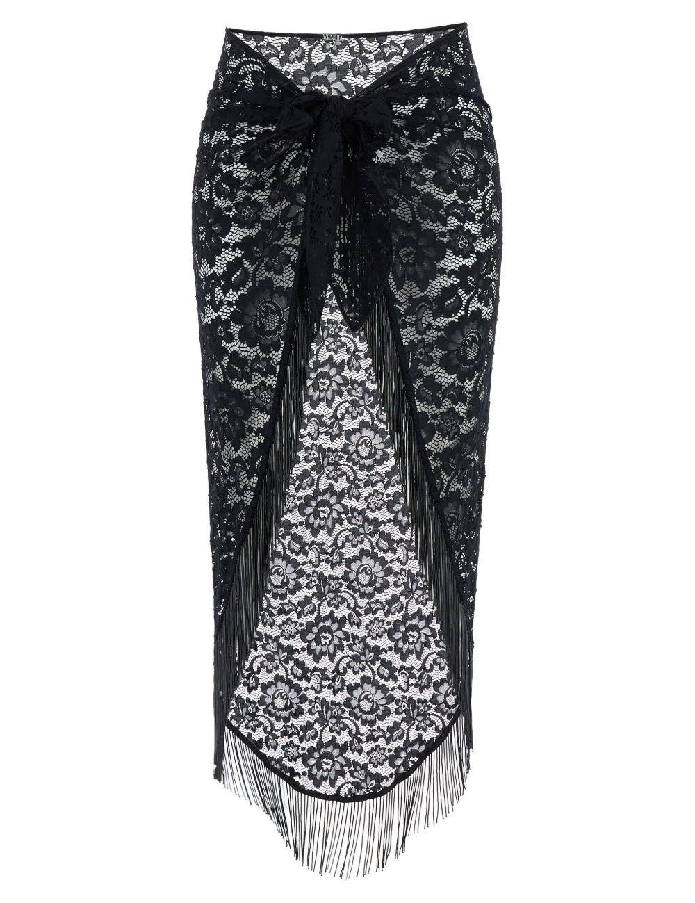 Gonna con frange in nero Venuja - donna 
