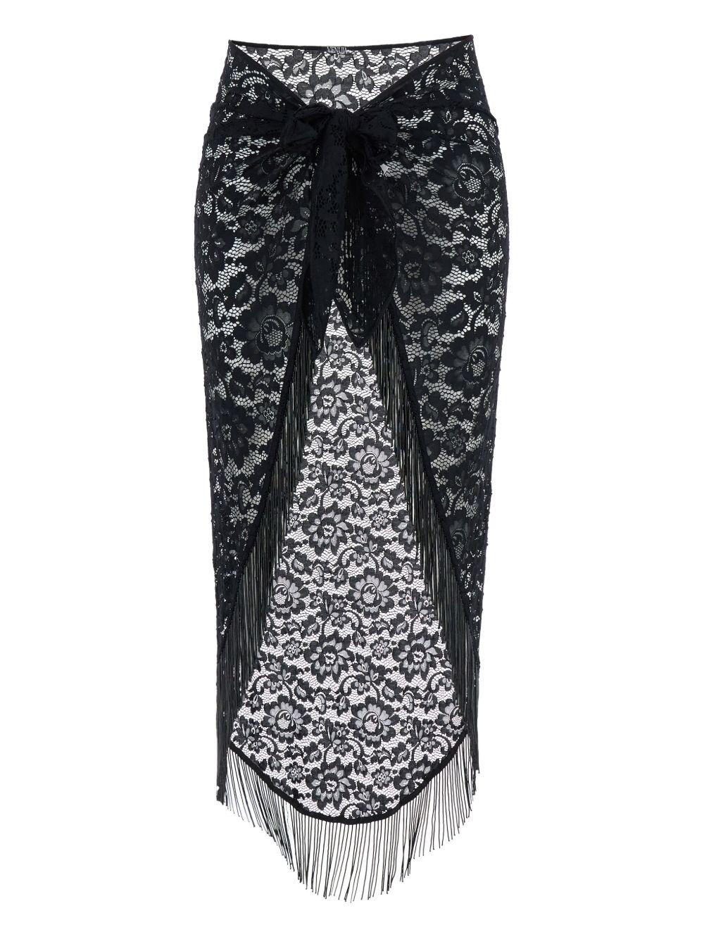 Gonna con frange in nero Venuja - donna 