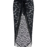 Gonna con frange in nero Venuja - donna 