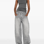 Top a costine in grigio Erl - unisex 
