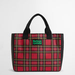 Borsa a quadri in rosso e nero 