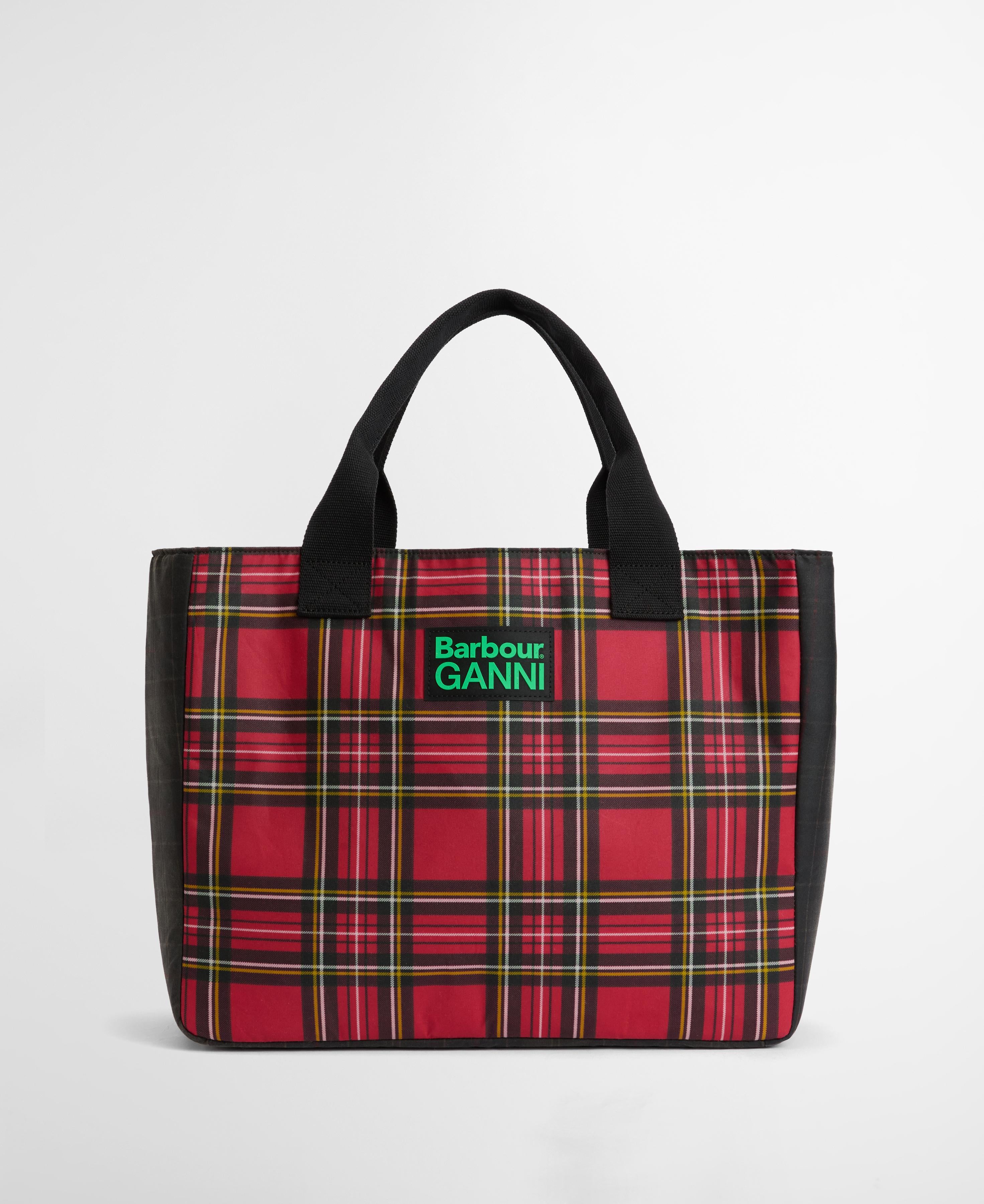 Borsa a quadri in rosso e nero 