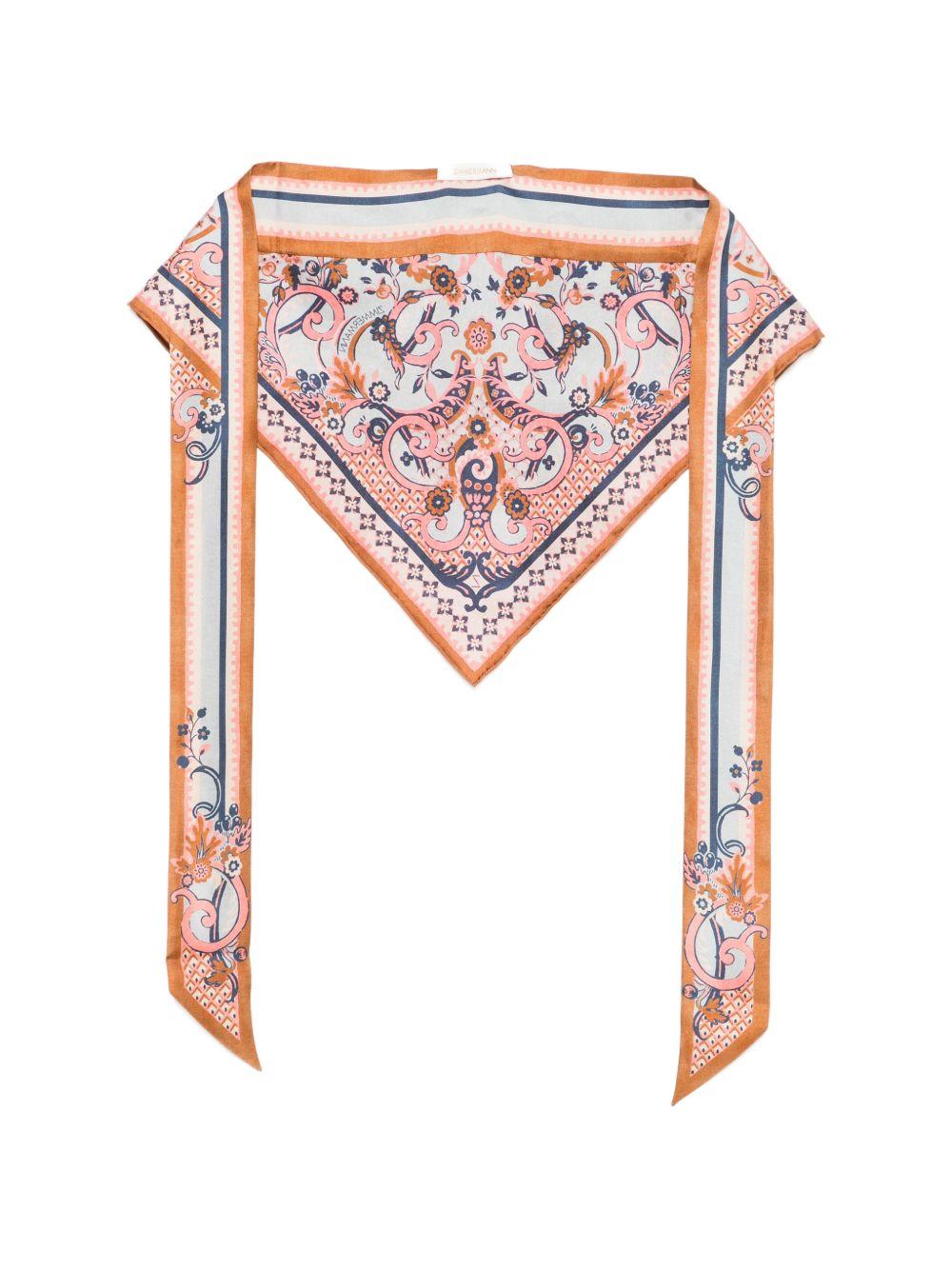 Foulard di seta con stampa floreale multicolore Zimmermann - donna 