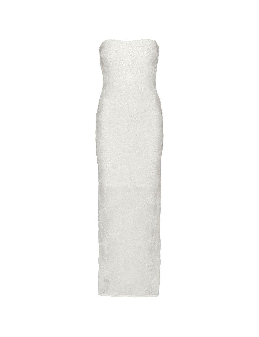 Abito lungo senza spalline in bianco Rotate - donna 