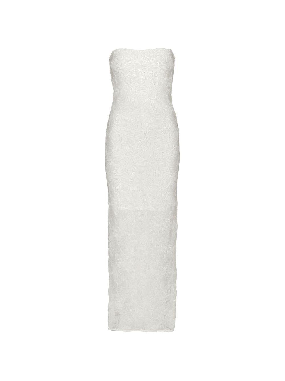 Abito lungo senza spalline in bianco Rotate - donna 