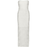 Abito lungo senza spalline in bianco Rotate - donna 