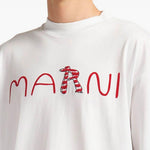 T-shirt con logo in bianco Marni - uomo 