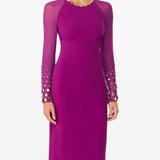 Abito midi Eurabia con paillettes in viola Jenny packham - donna 