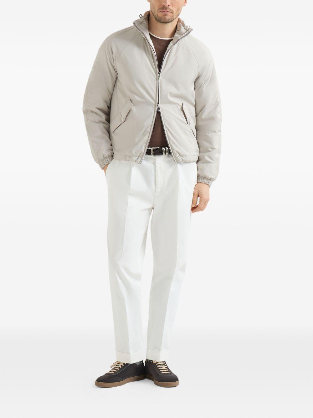 Giacca con cappuccio in nylon in bianco Brunello cucinelli - uomo 