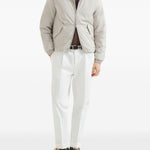 Giacca con cappuccio in nylon in bianco Brunello cucinelli - uomo 