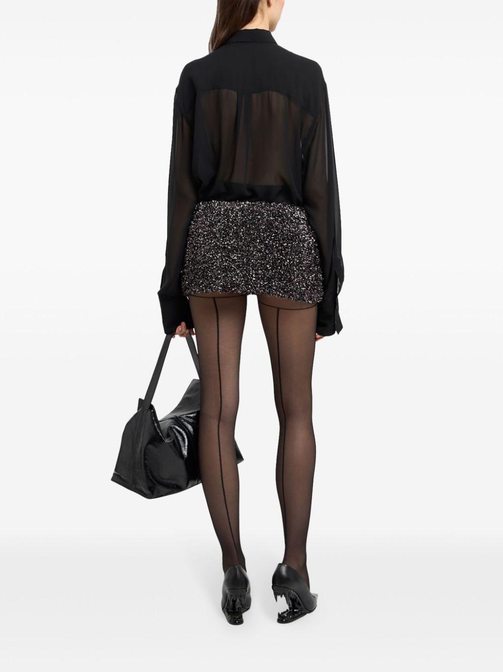 Minigonna metallizzata  in nero GCDS - donna 