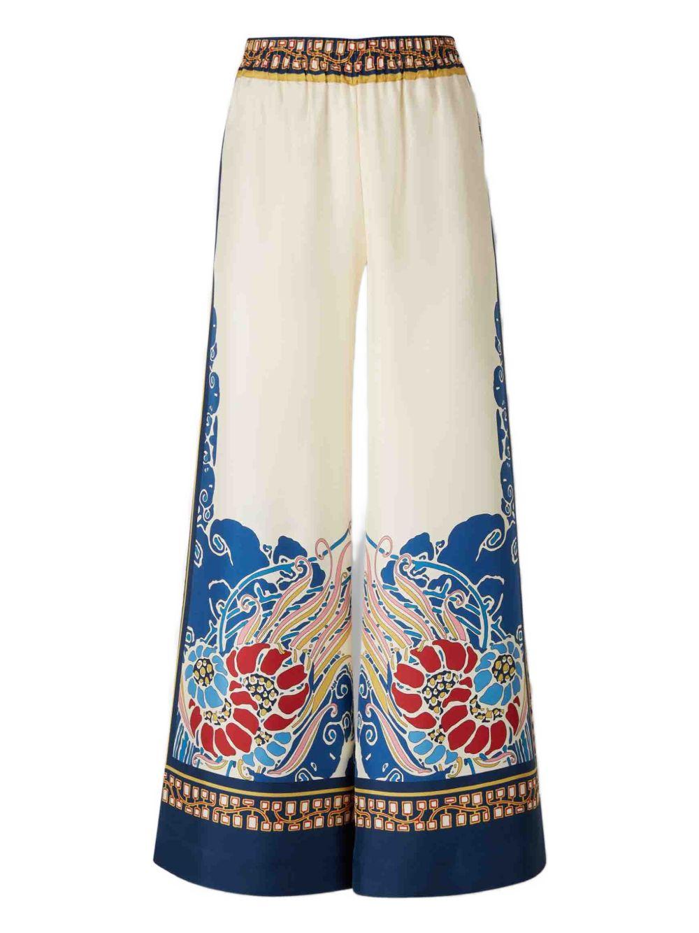 Pantaloni con elastico in vita in bianco e multicolore La double j - donna 