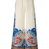 Pantaloni con elastico in vita in bianco e multicolore La double j - donna 