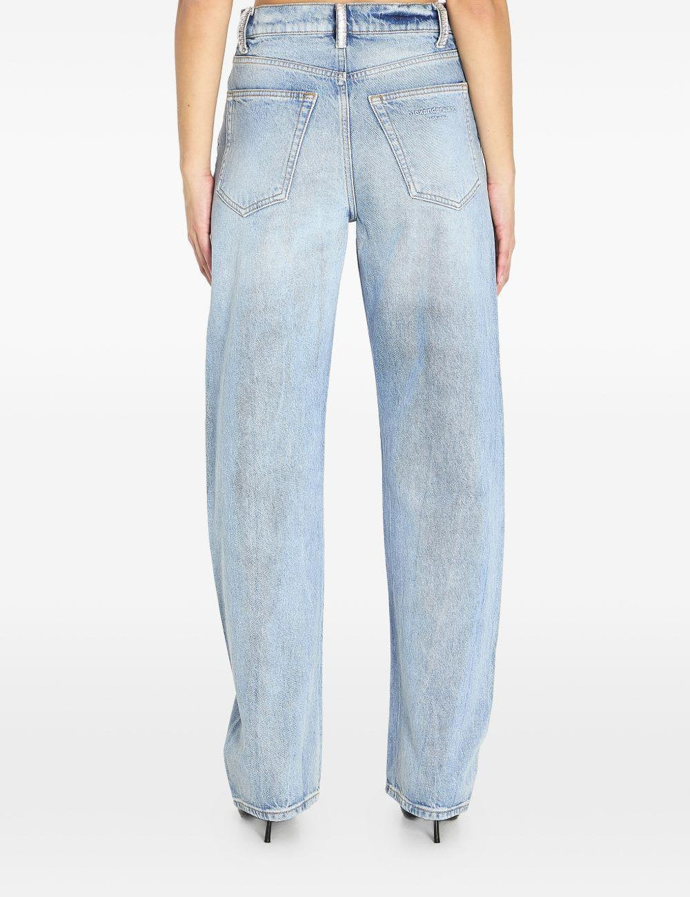 Jeans con strass in blu Alexander wang  - donna 