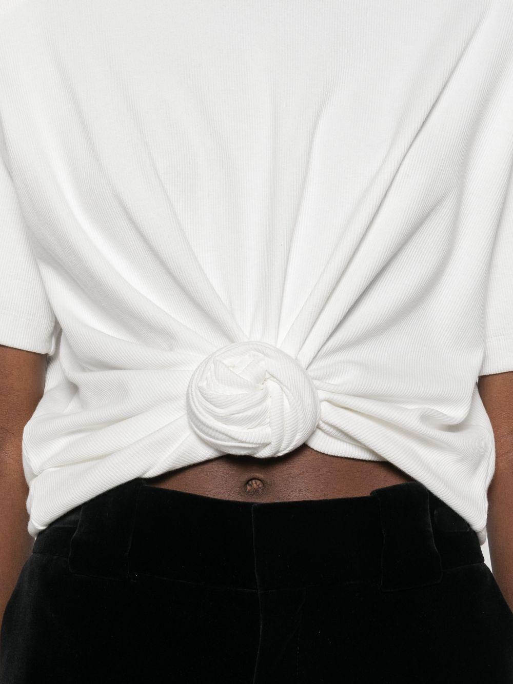 T-shirt con nodo in bianco 