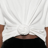 T-shirt con nodo in bianco 