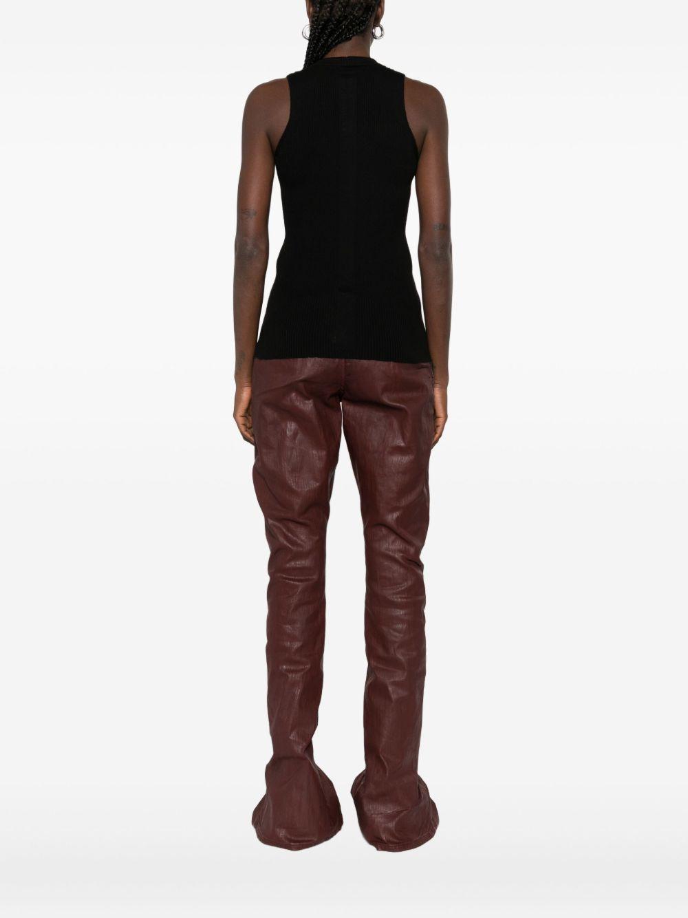 Top a coste a collo alto in nero Rick owens - donna 