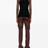 Top a coste a collo alto in nero Rick owens - donna 
